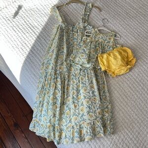 Lali Matching Mommy & Me Dresses Mustard flower family matching